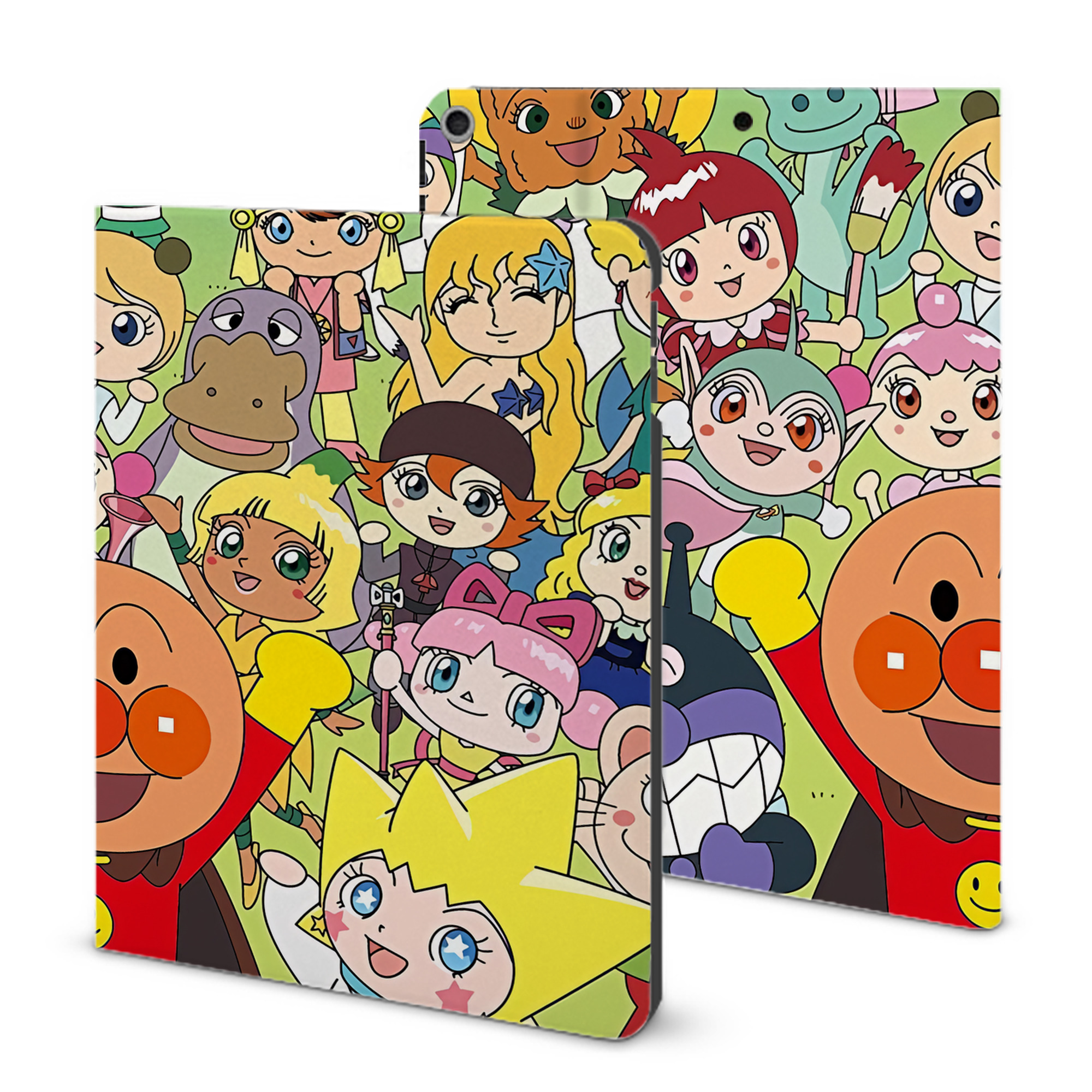 （画像用） アンパンマン Anpanman IPad ケース ブック型 PUレザー TPU 耐衝撃 軽量 薄型 ペン収納なし 全面保護 IPad 各モデル対応